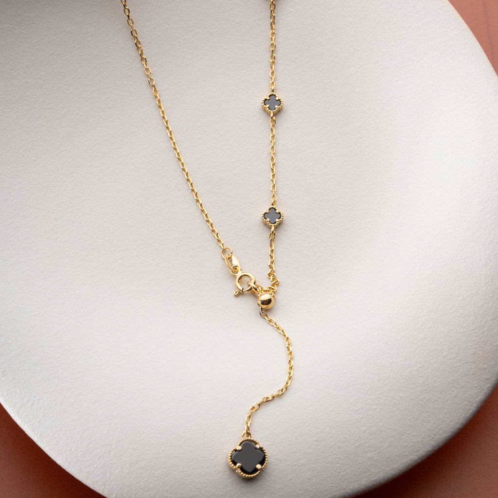 MIDNIGHT CLOVER Y HALSBAND | 925 SILVER