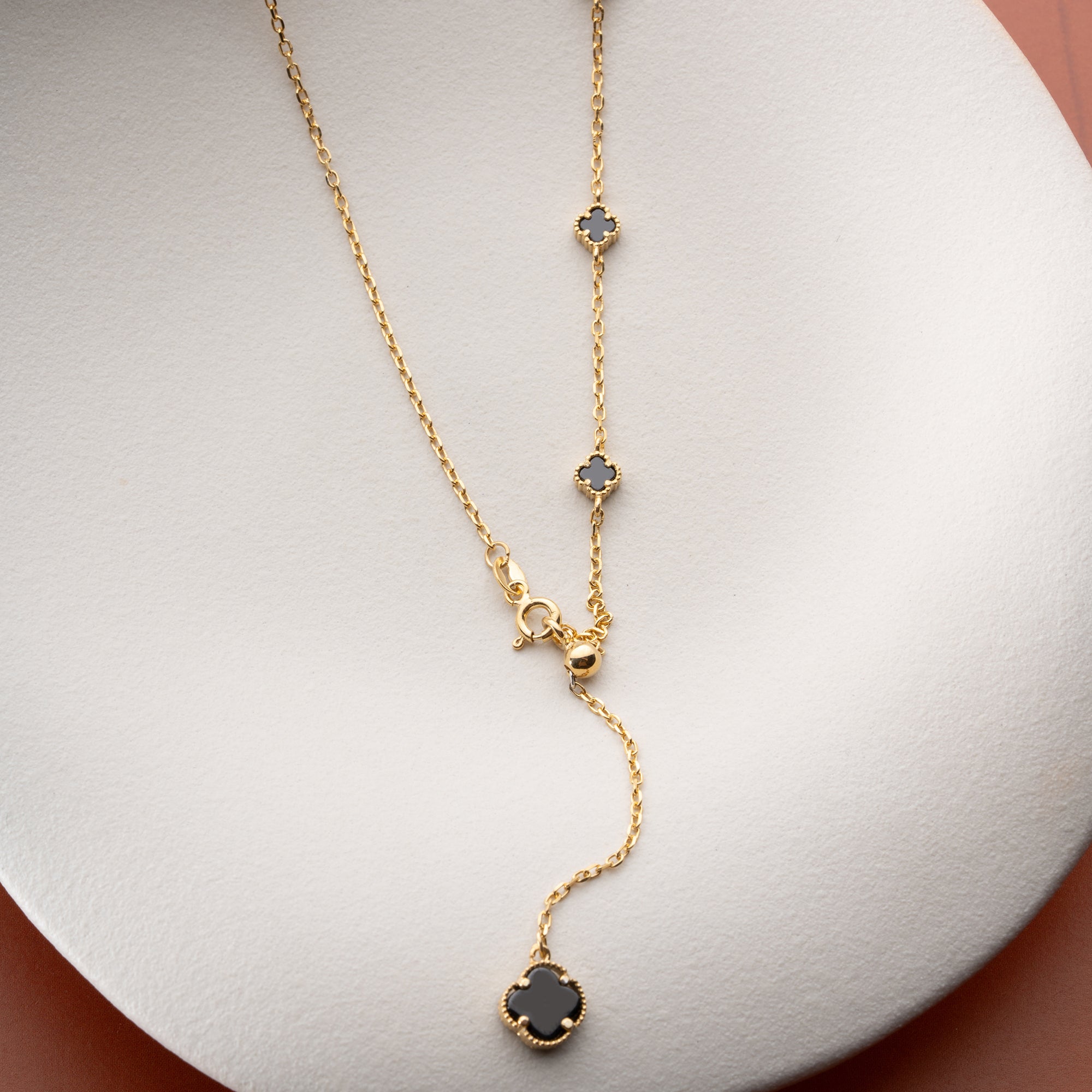 MIDNIGHT CLOVER Y HALSBAND | 925 SILVER
