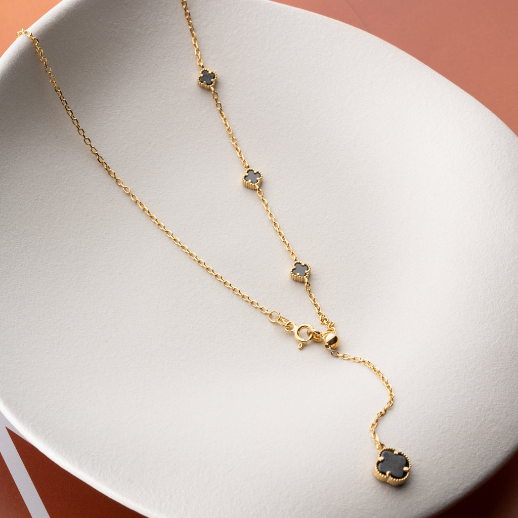 MIDNIGHT CLOVER Y HALSBAND | 925 SILVER