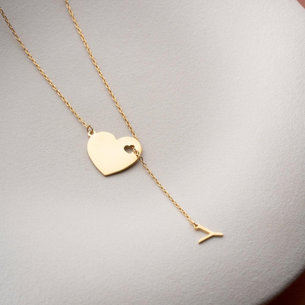 AMOUR LARIAT INITIAL HALSBAND | 925 SILVER
