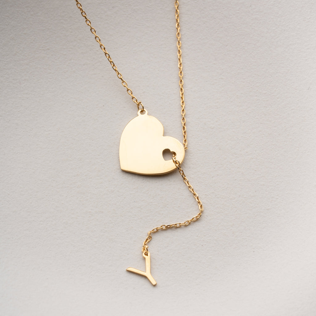 AMOUR LARIAT INITIAL HALSBAND | 925 SILVER