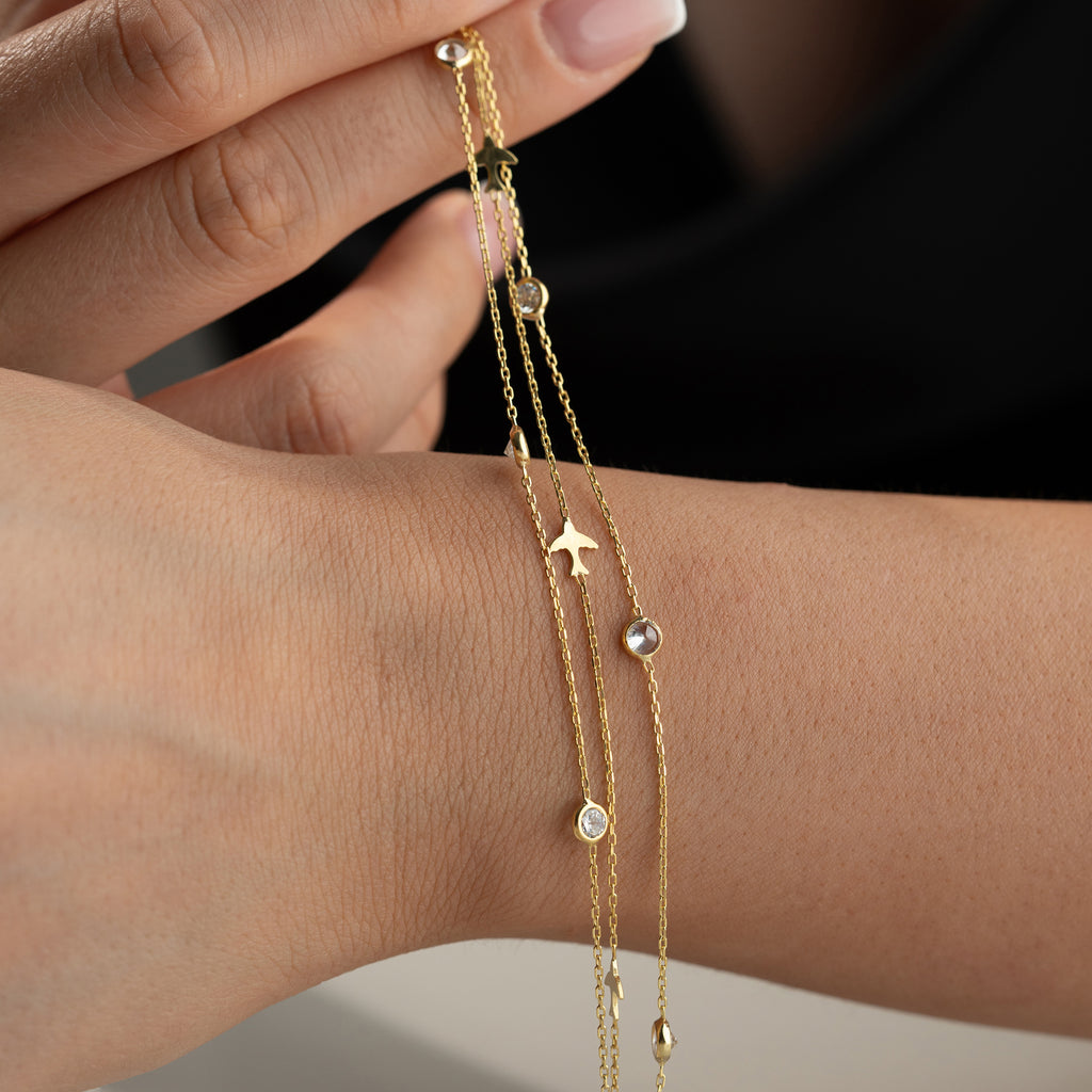 ARMBAND FÅGEL STEN | 925 SILVER