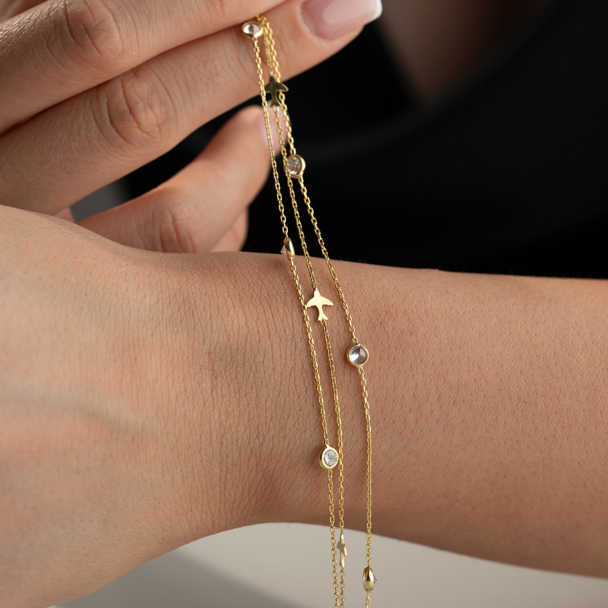 ARMBAND FÅGEL STEN | 925 SILVER