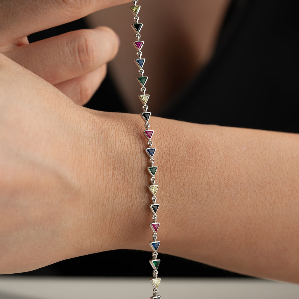 RÖD FÄRGFULL ARMBAND | 925 SILVER