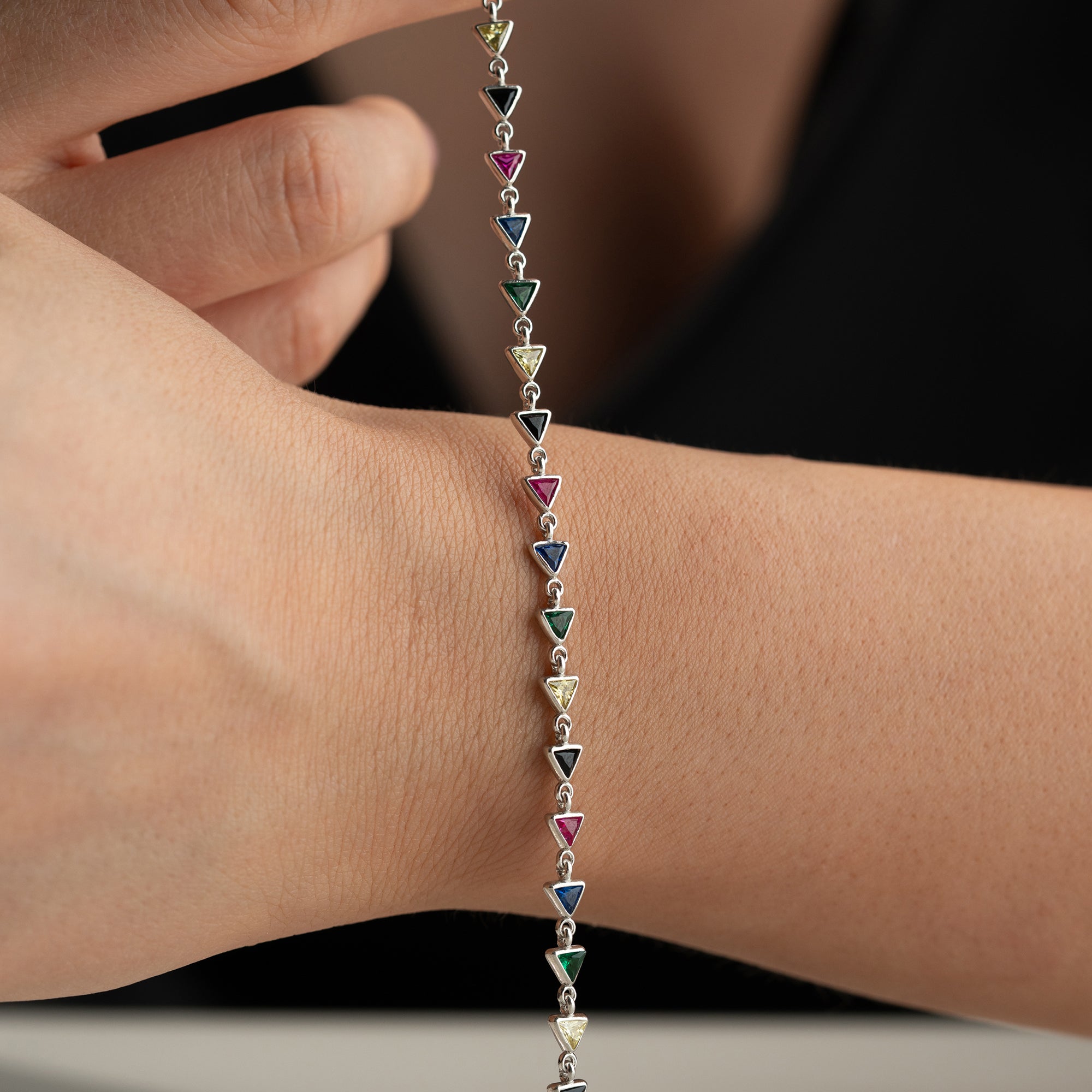 RÖD FÄRGFULL ARMBAND | 925 SILVER