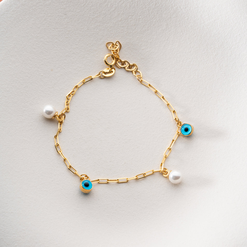 AURA NAZAR & PEARL ARMBAND | 925 SILVER