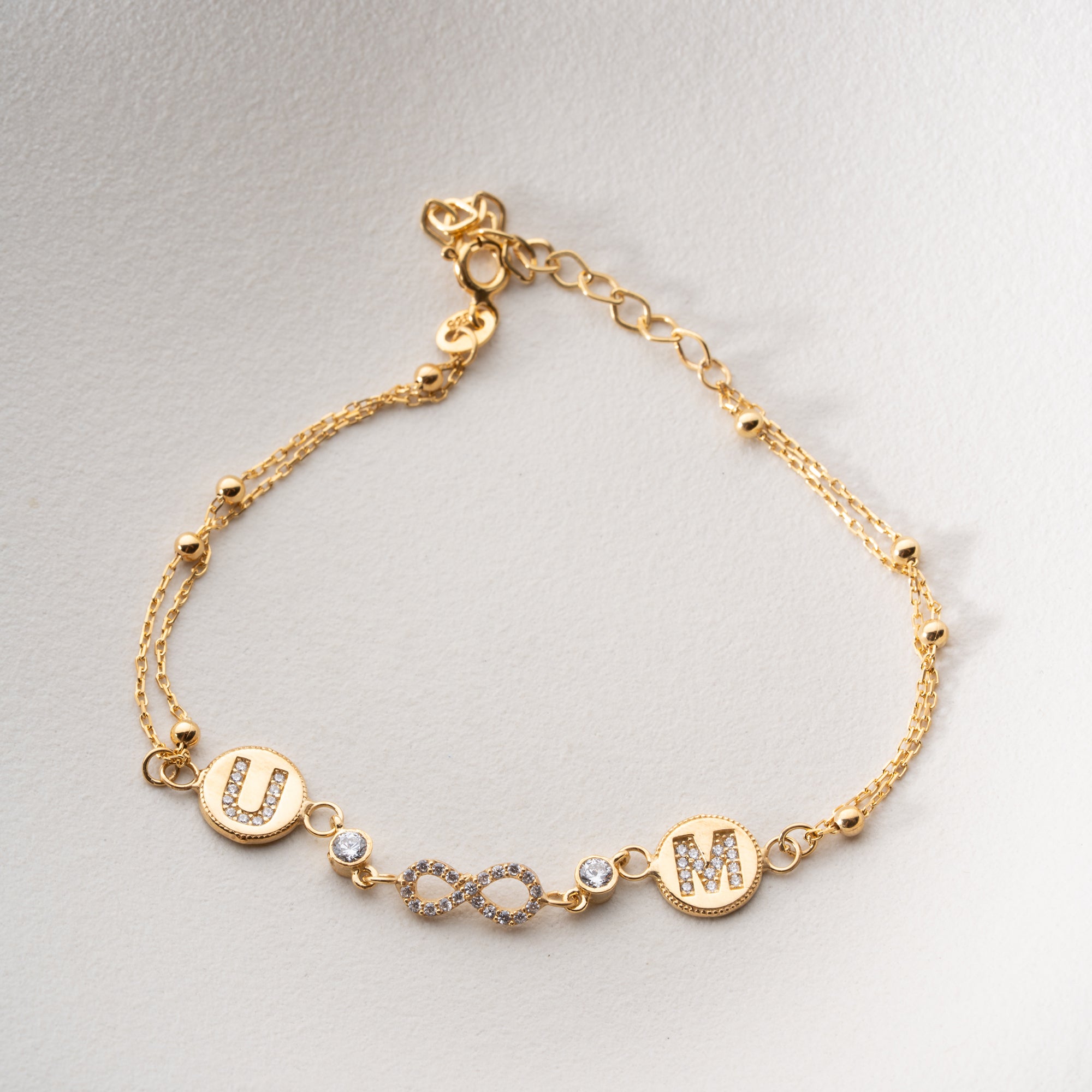 INFINITY INITIAL ARMBAND | 925 SILVER