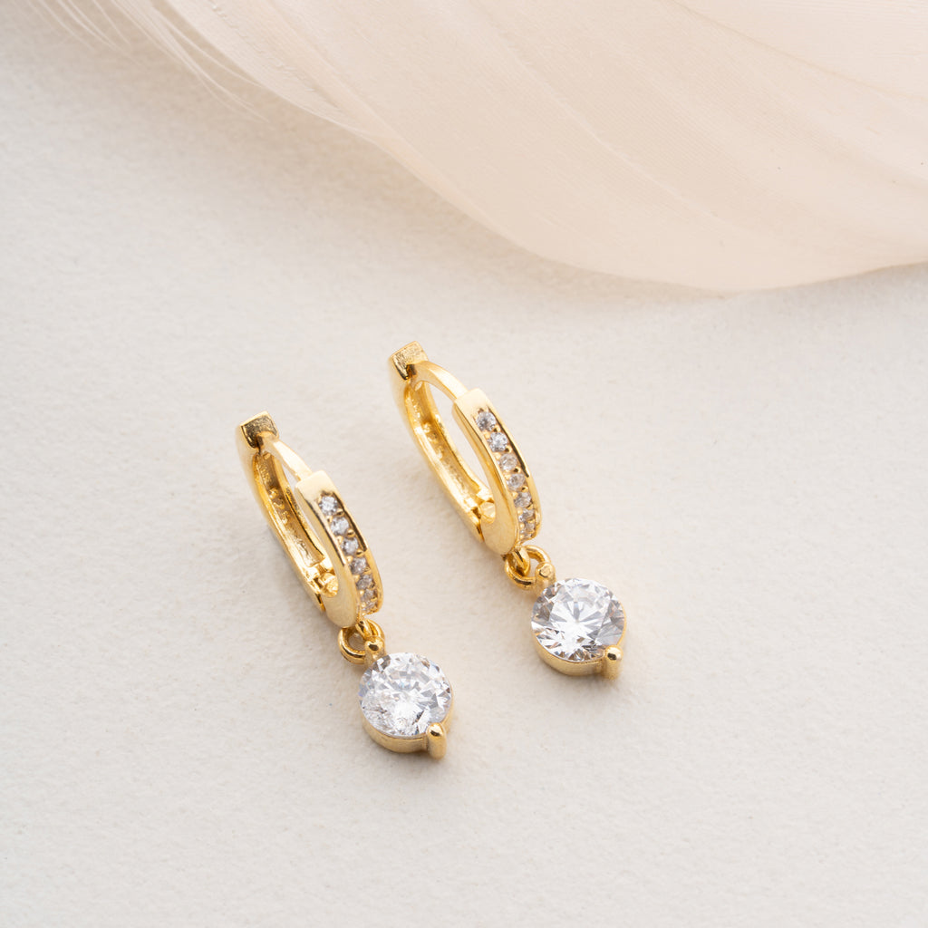 SOLITAIRE DROP ÖRHÄNGEN | 925 SILVER