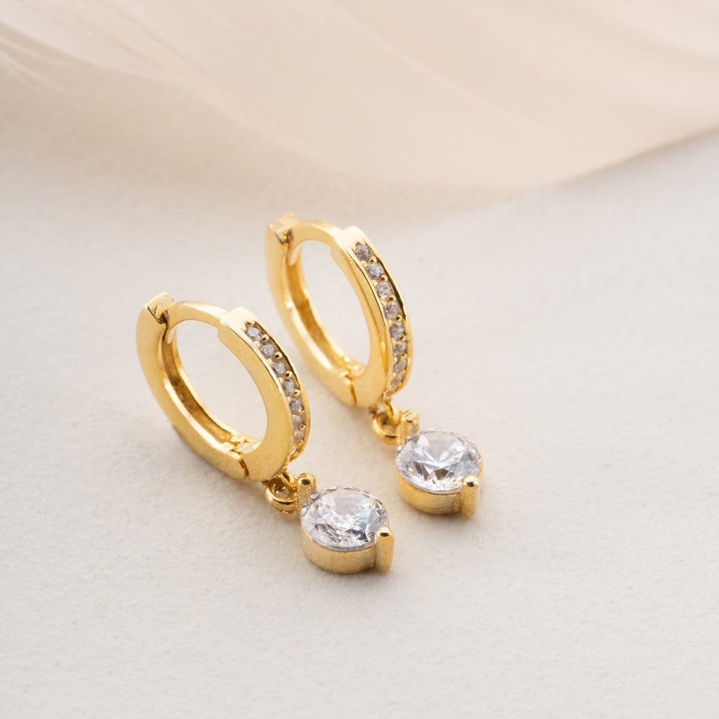 SOLITAIRE DROP ÖRHÄNGEN | 925 SILVER