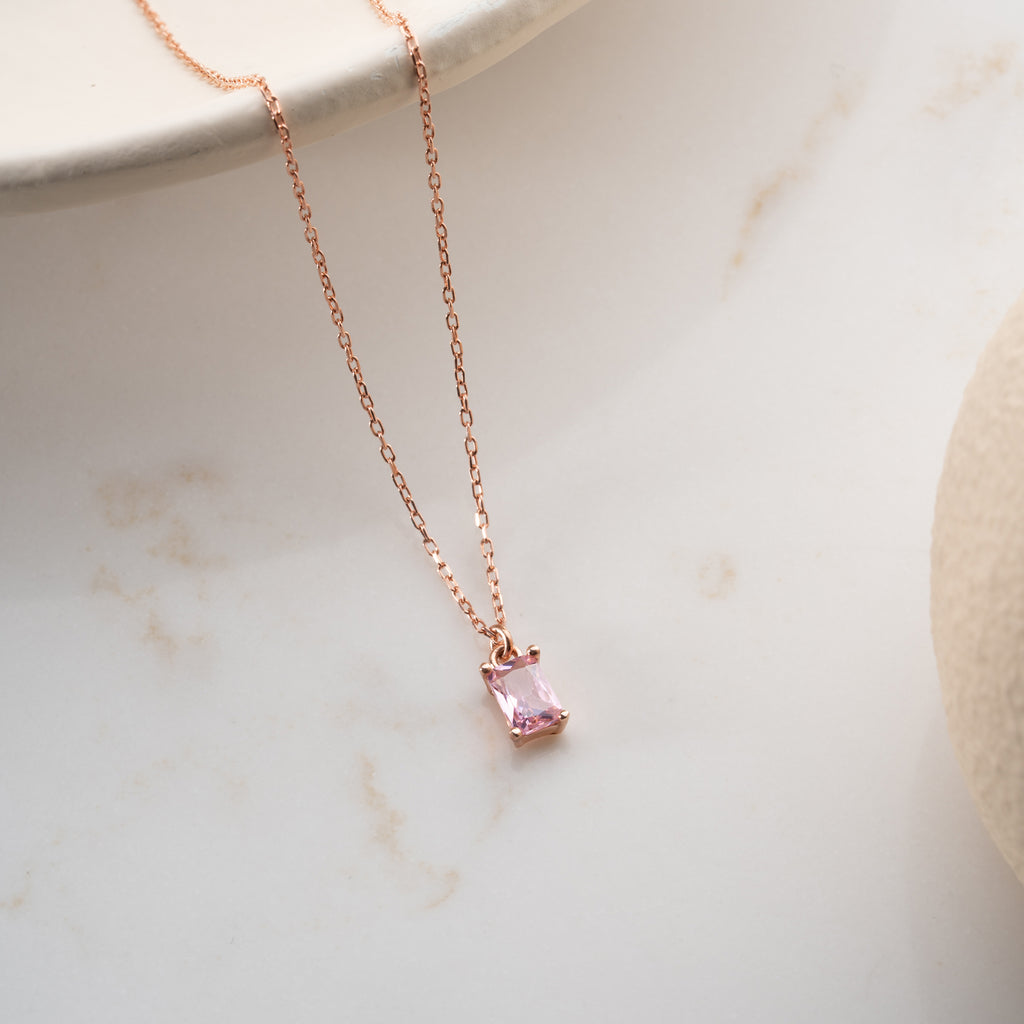 ROSA BAGUETTEHALSBAND | 925 SILVER