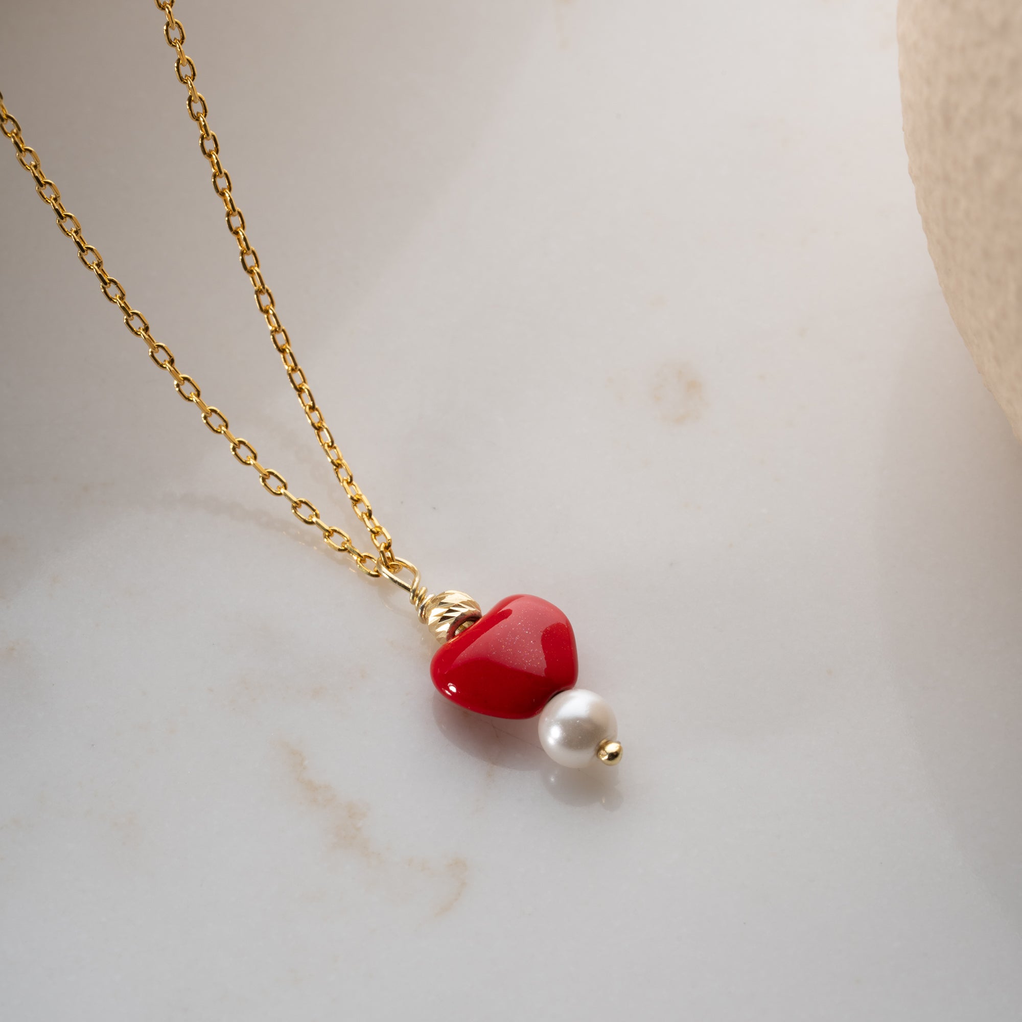 HJÄRTA PÄRL KRAGE | 925 SILVER