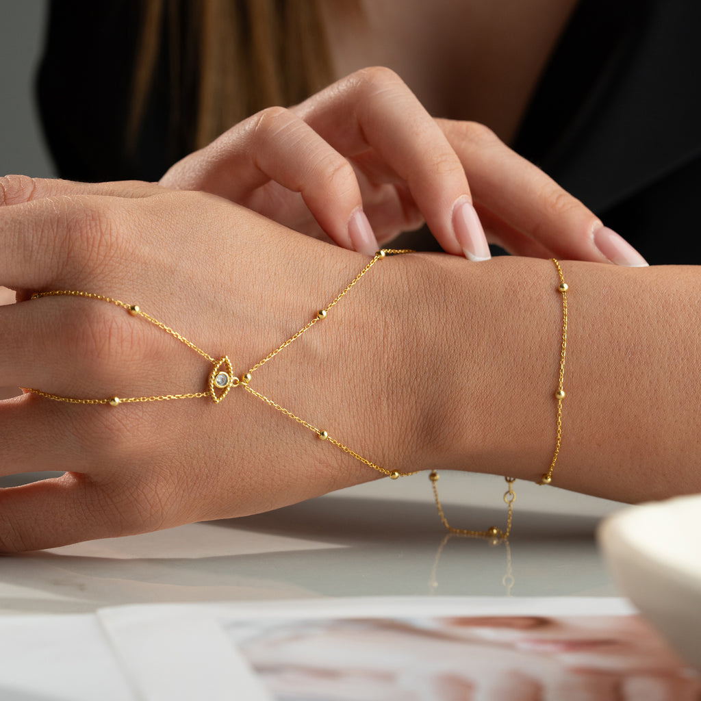 ZIRCONIA EYE HAND KEDJA | 925 SILVER