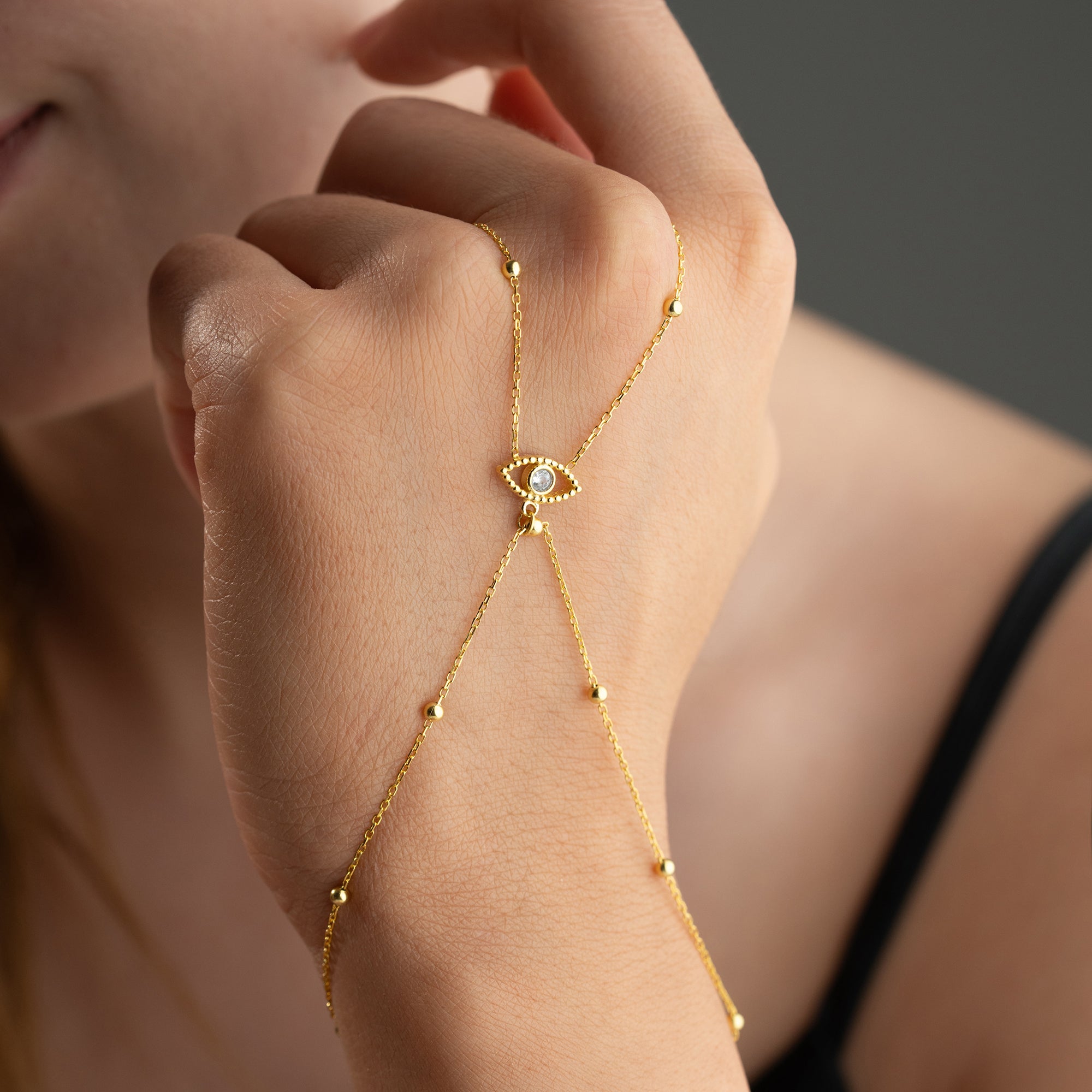 ZIRCONIA EYE HAND KEDJA | 925 SILVER