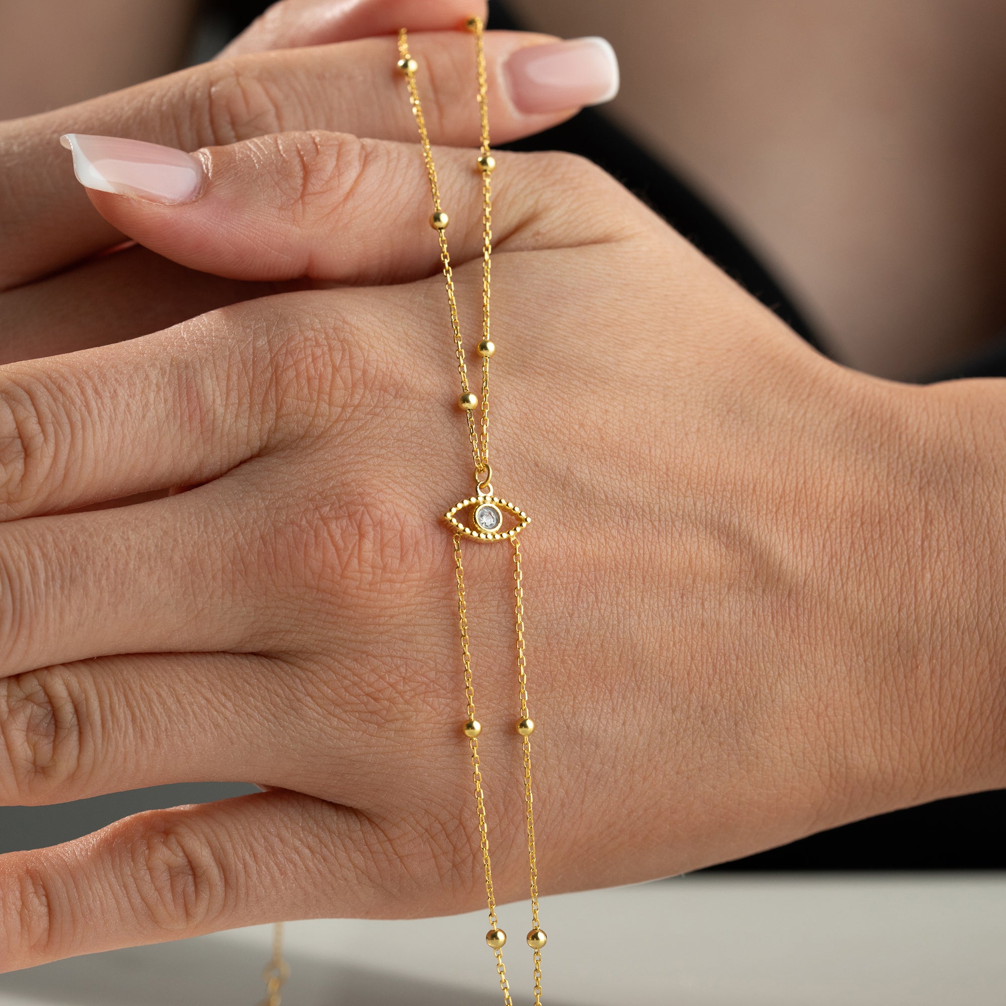 ZIRCONIA EYE HAND KEDJA | 925 SILVER