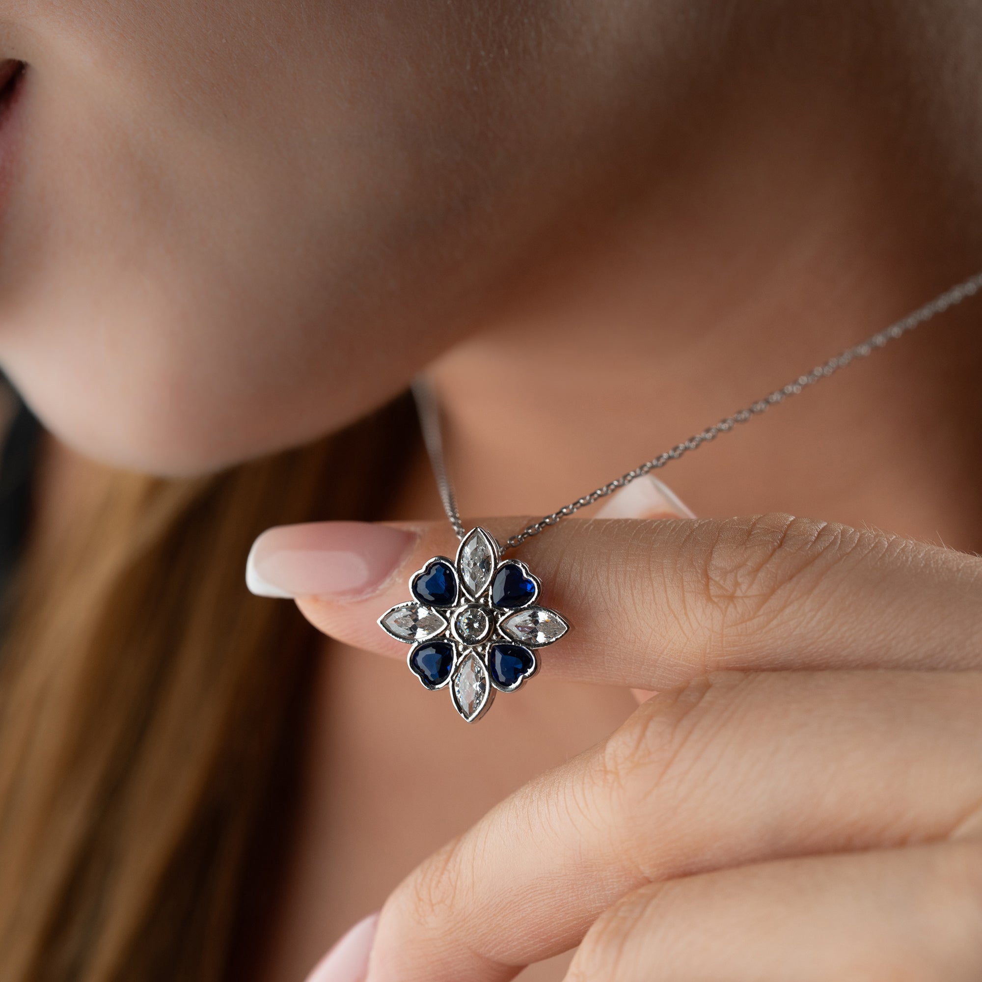 MIGOK BLÅ KEDJA | 925 SILVER 