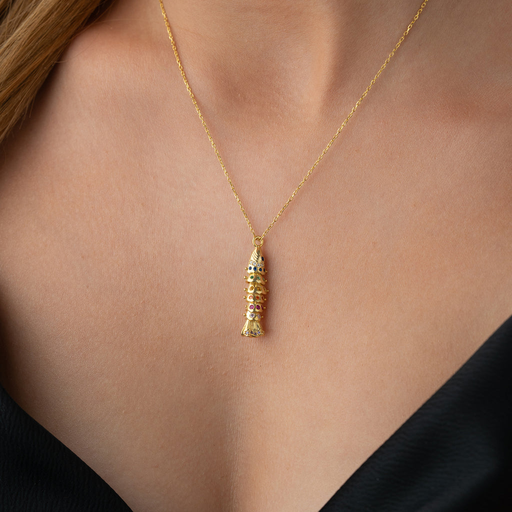 FÄRGRAD FISKKEDJA | 925 SILVER 