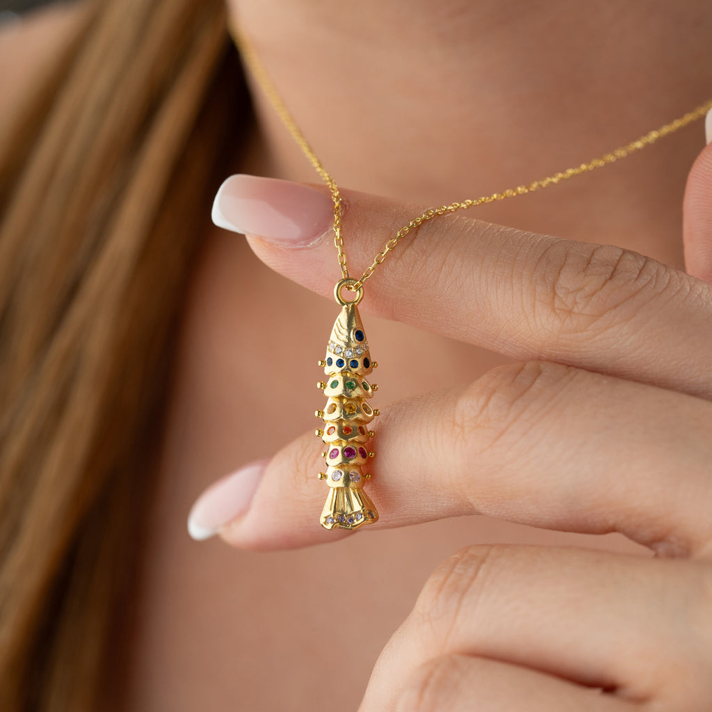 FÄRGRAD FISKKEDJA | 925 SILVER 