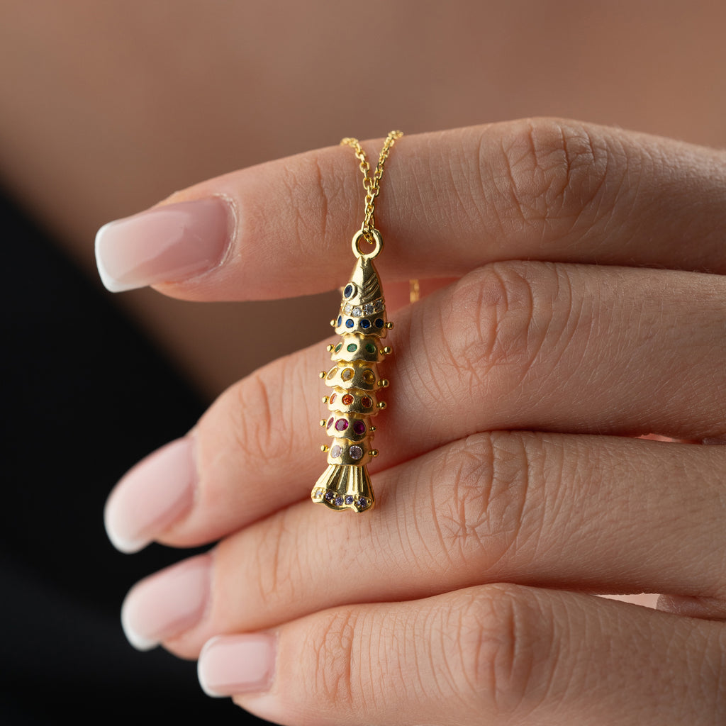 FÄRGRAD FISKKEDJA | 925 SILVER 