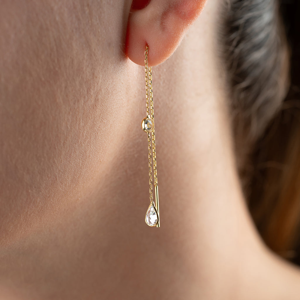 KNYTT DROPPE ÖGONHÄNGNING | 925 SILVER