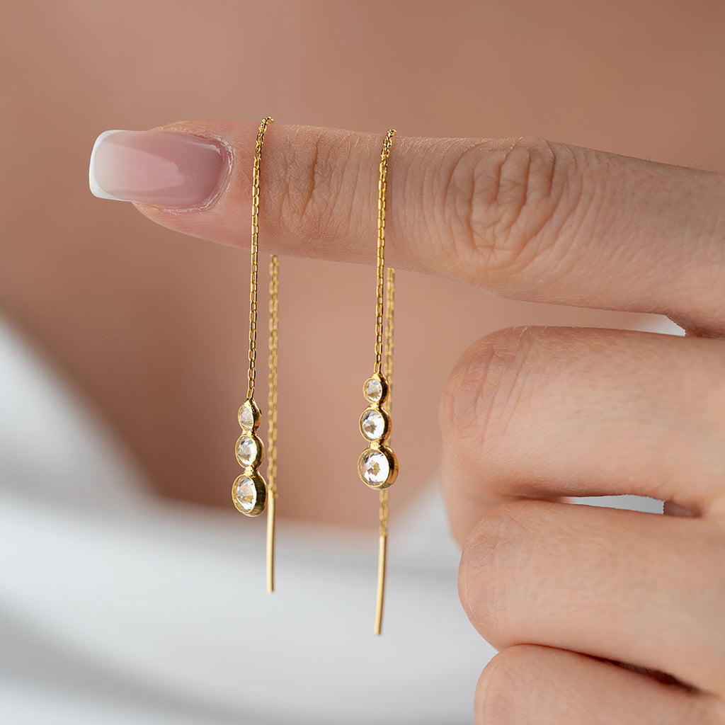 FIONA HÄNGANDE ZIRCONIA ÖRHÄNGA | 925 SILVER