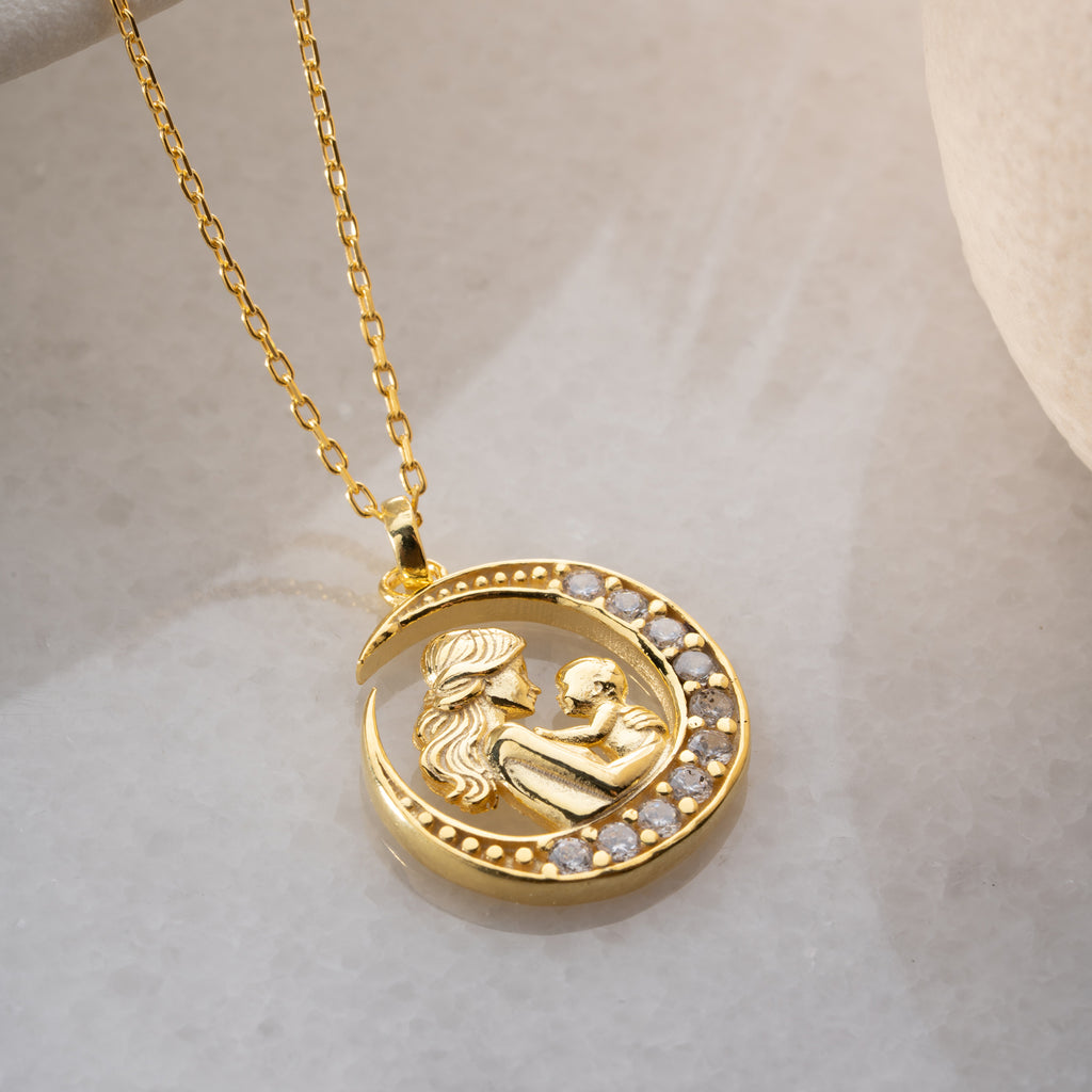 MAMMA & BARN MEDALJONG MED ZIRKONER | 925 SILVER