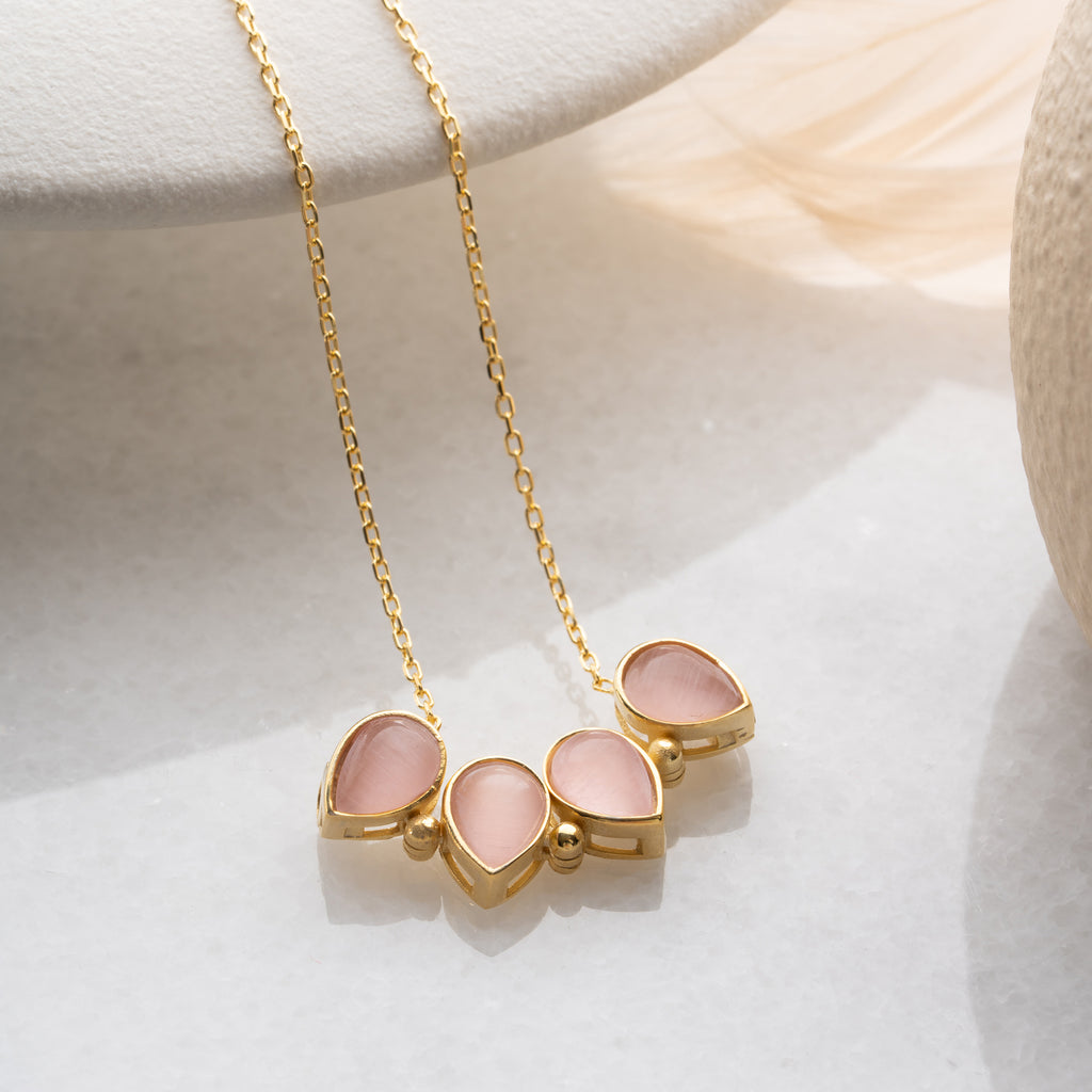 MEDALJONGHALSBAND MED ROSA BLOMMA | 925 SILVER