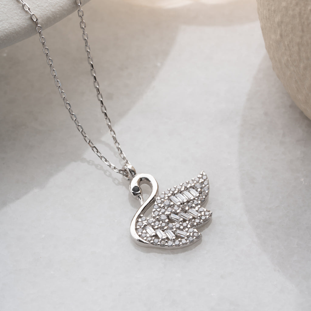 SVANHALSBAND MED ZIRKONER | 925 SILVER