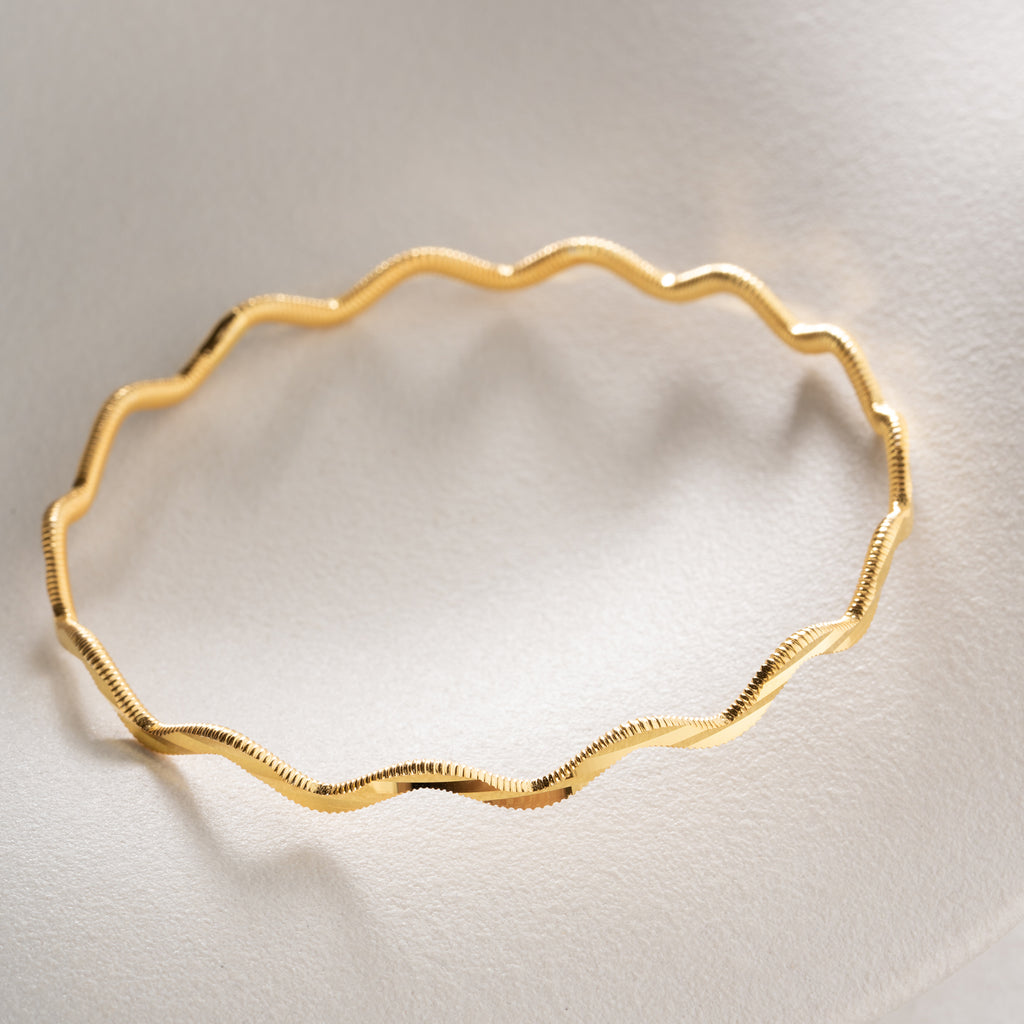VÅGFORMAD ARMRING | 925 SILVER
