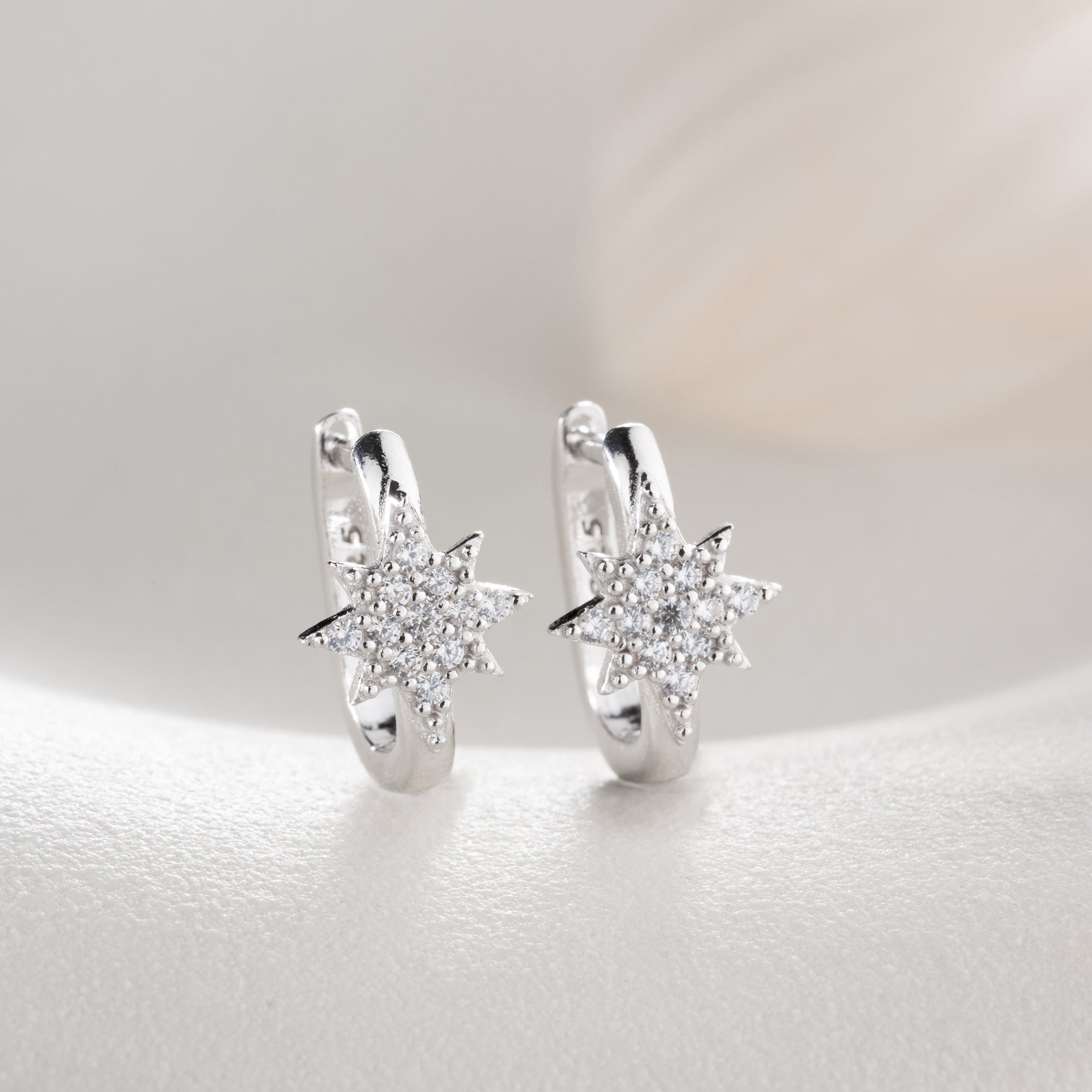 NORDSTJÄRNEÖRHÄNGEN MED ZIRKONER | 925 SILVER