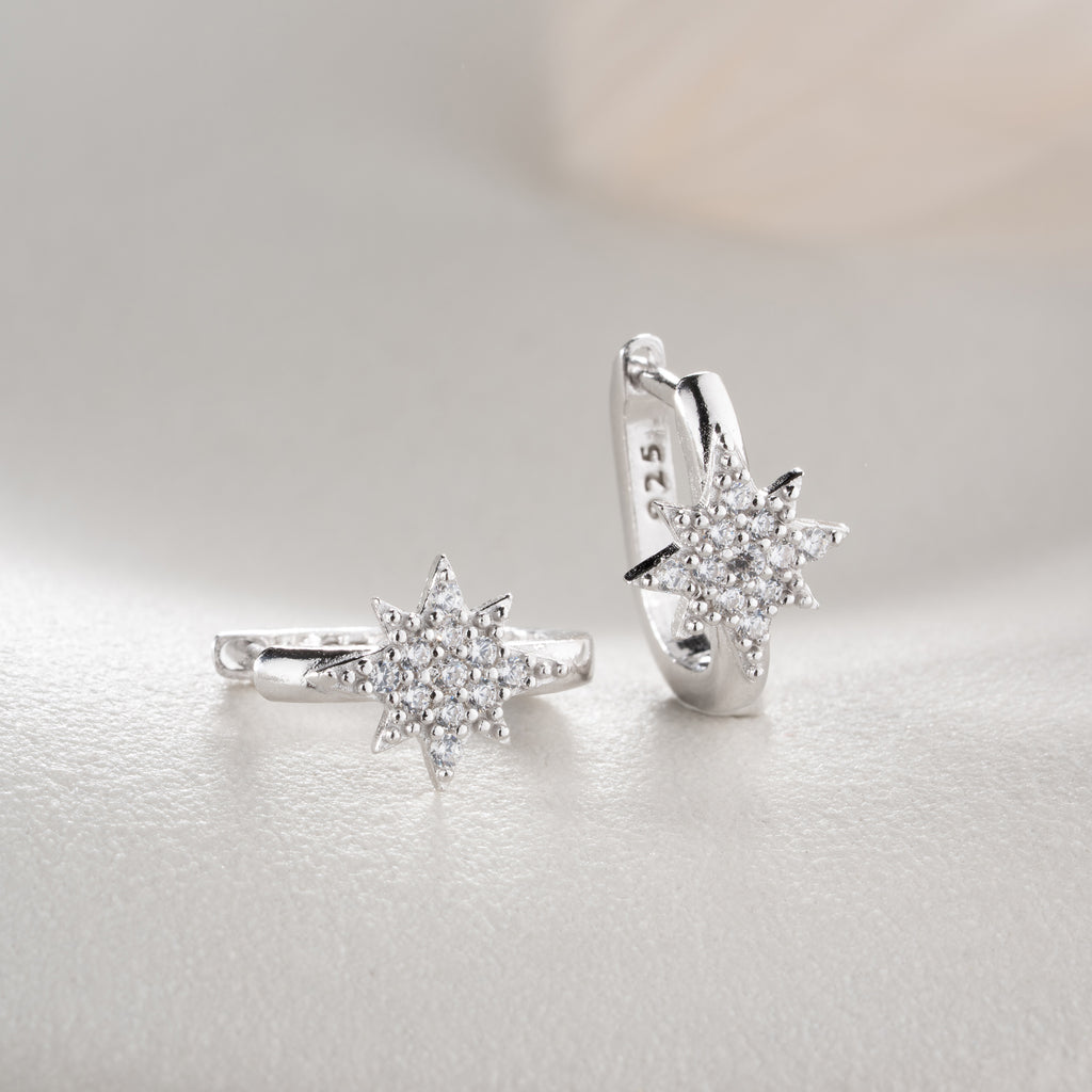 NORDSTJÄRNEÖRHÄNGEN MED ZIRKONER | 925 SILVER