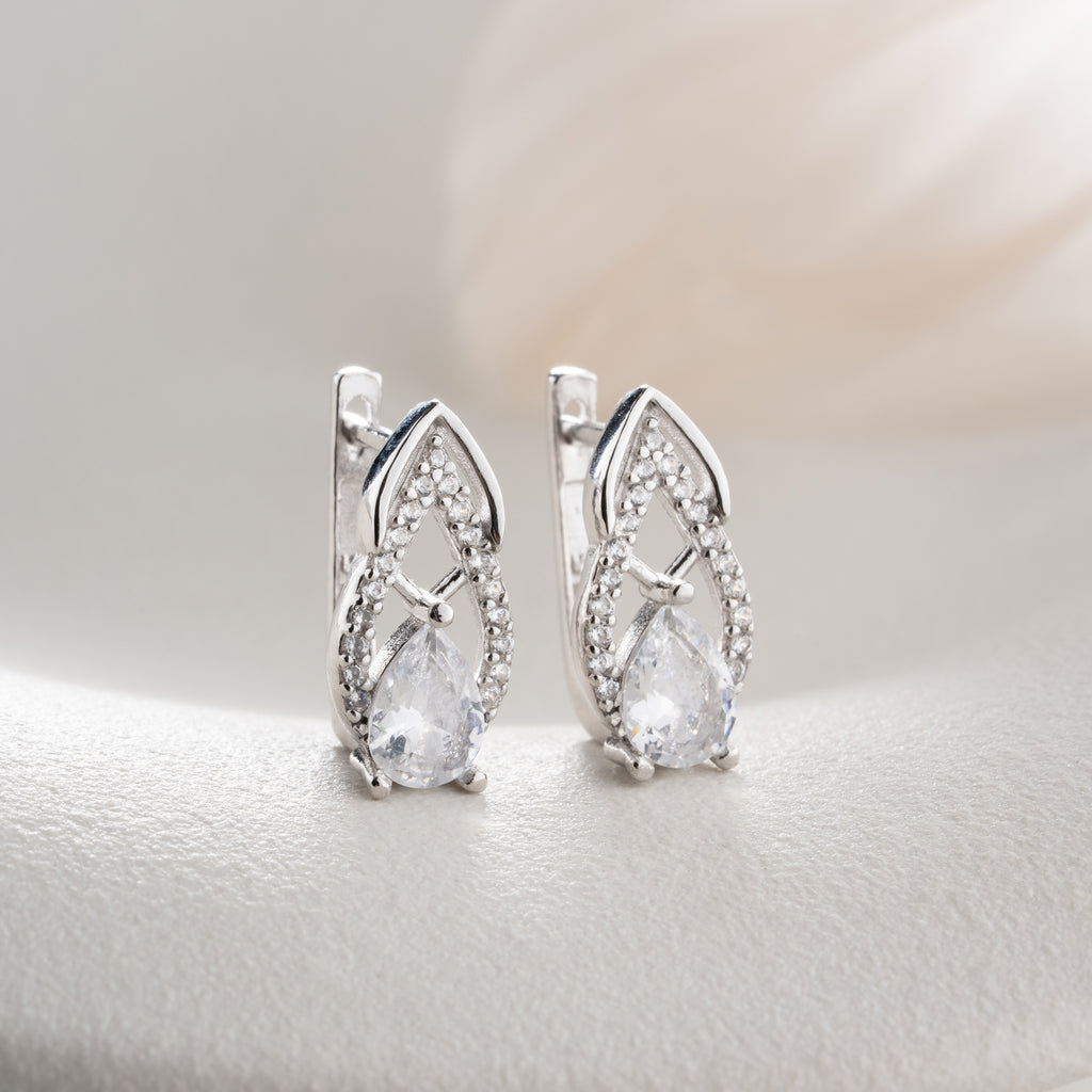 OVALA ZIRKONÖRHÄNGEN | 925 SILVER