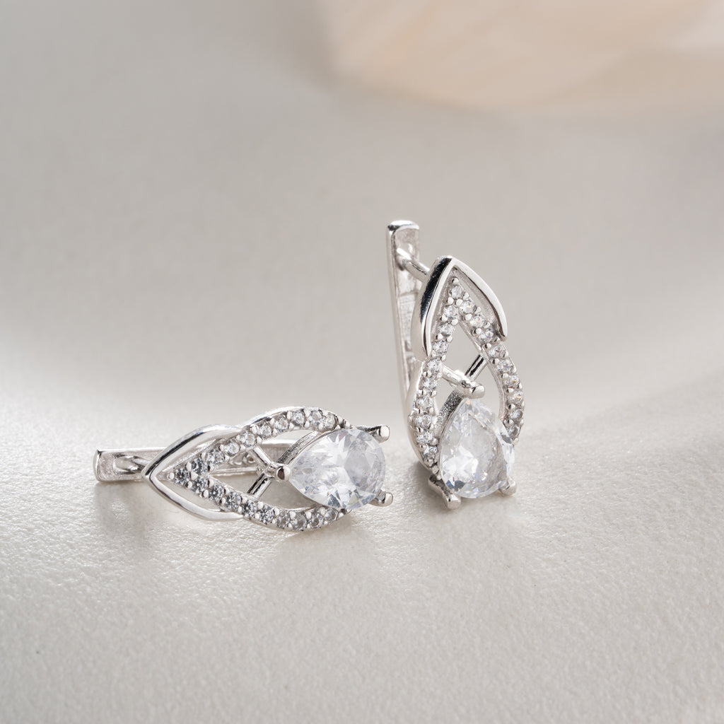 OVALA ZIRKONÖRHÄNGEN | 925 SILVER