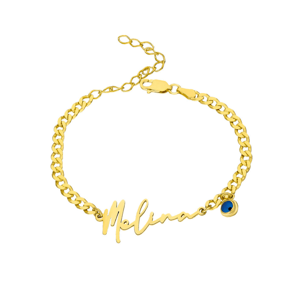 Desaster Cuban Namensarmkette mit Nazar (7001227821101)