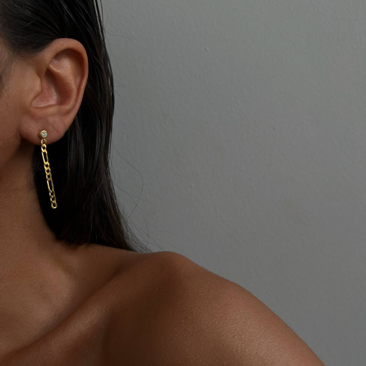 Figaro Chain Ohrring (6994363121709)