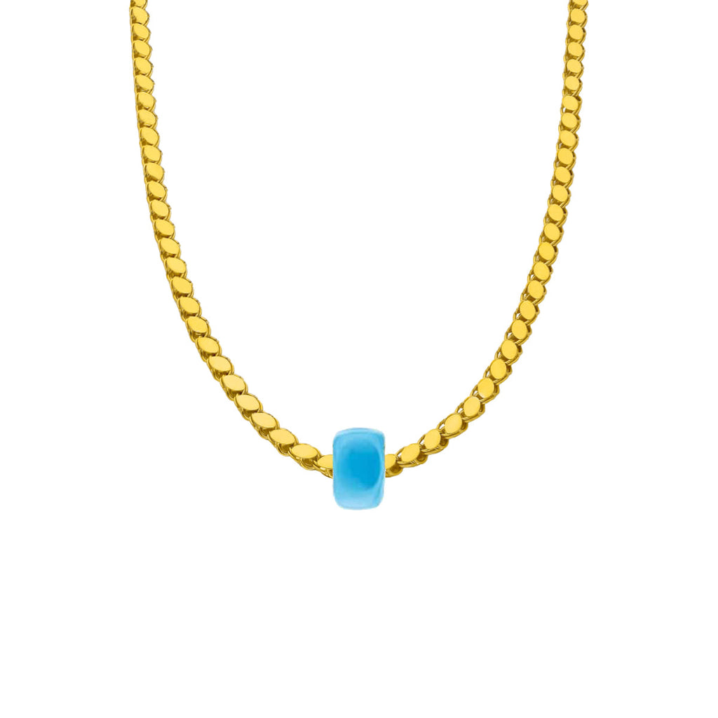 Gersten Halskette mit Blauen Stein (7017583214637)