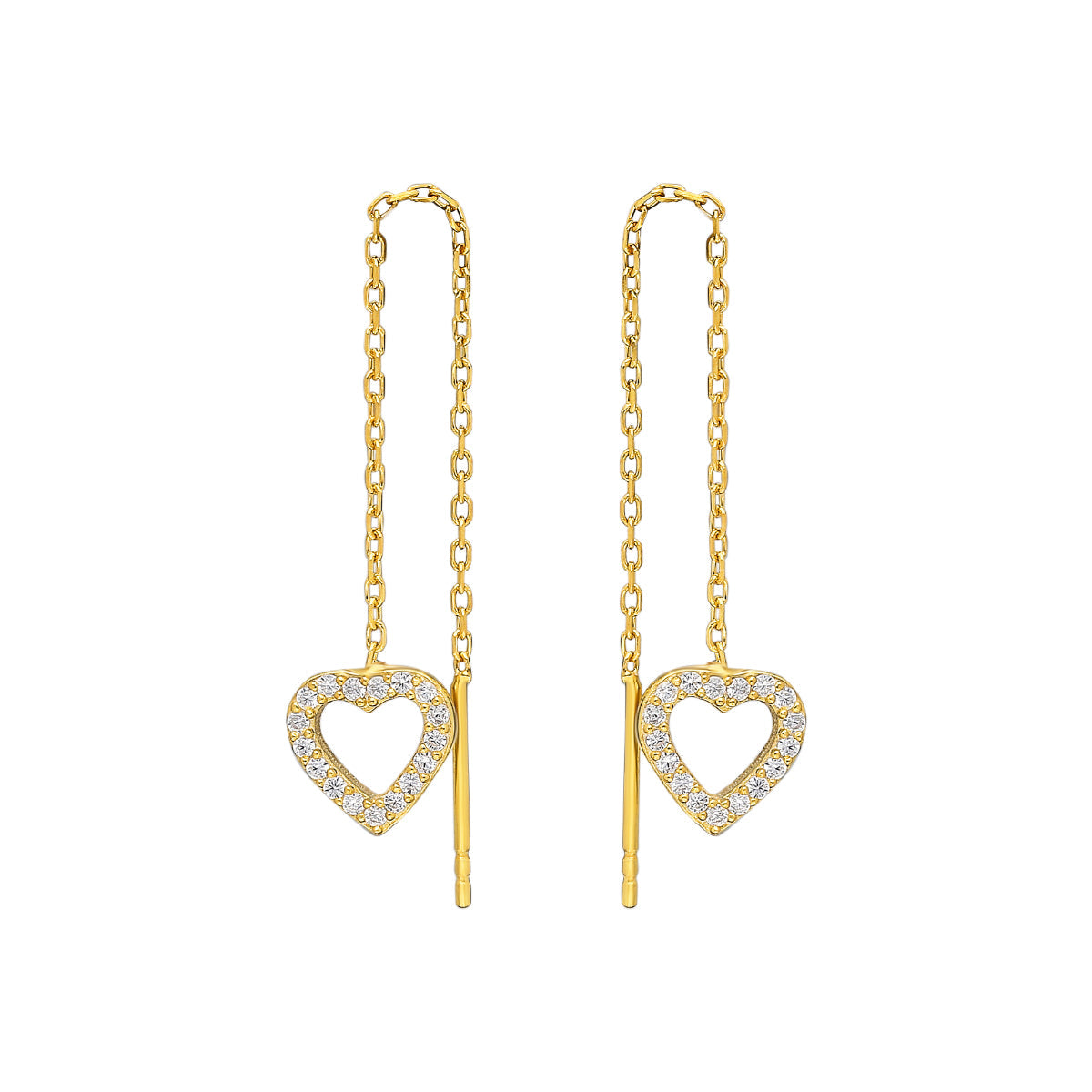 Heart Threader Earrings (7030549872685)
