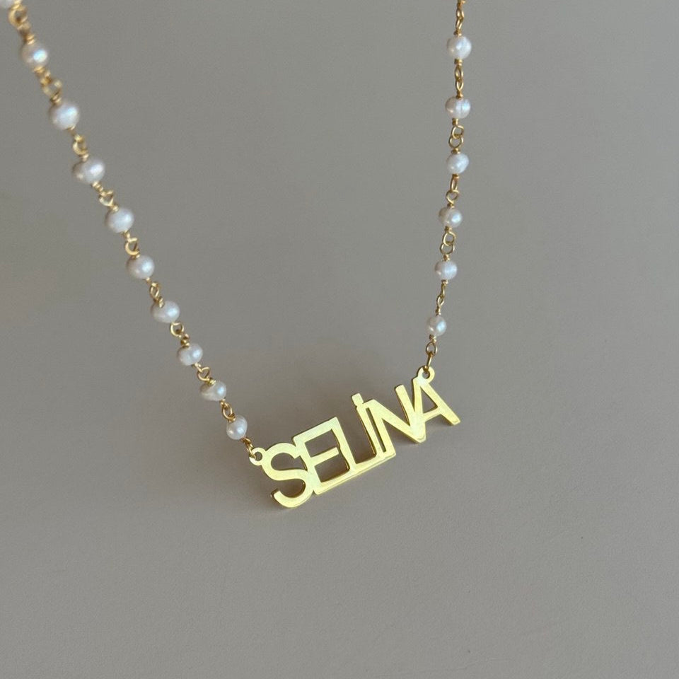 PÄRLNAMN HALSHALSE | 925 SILVER