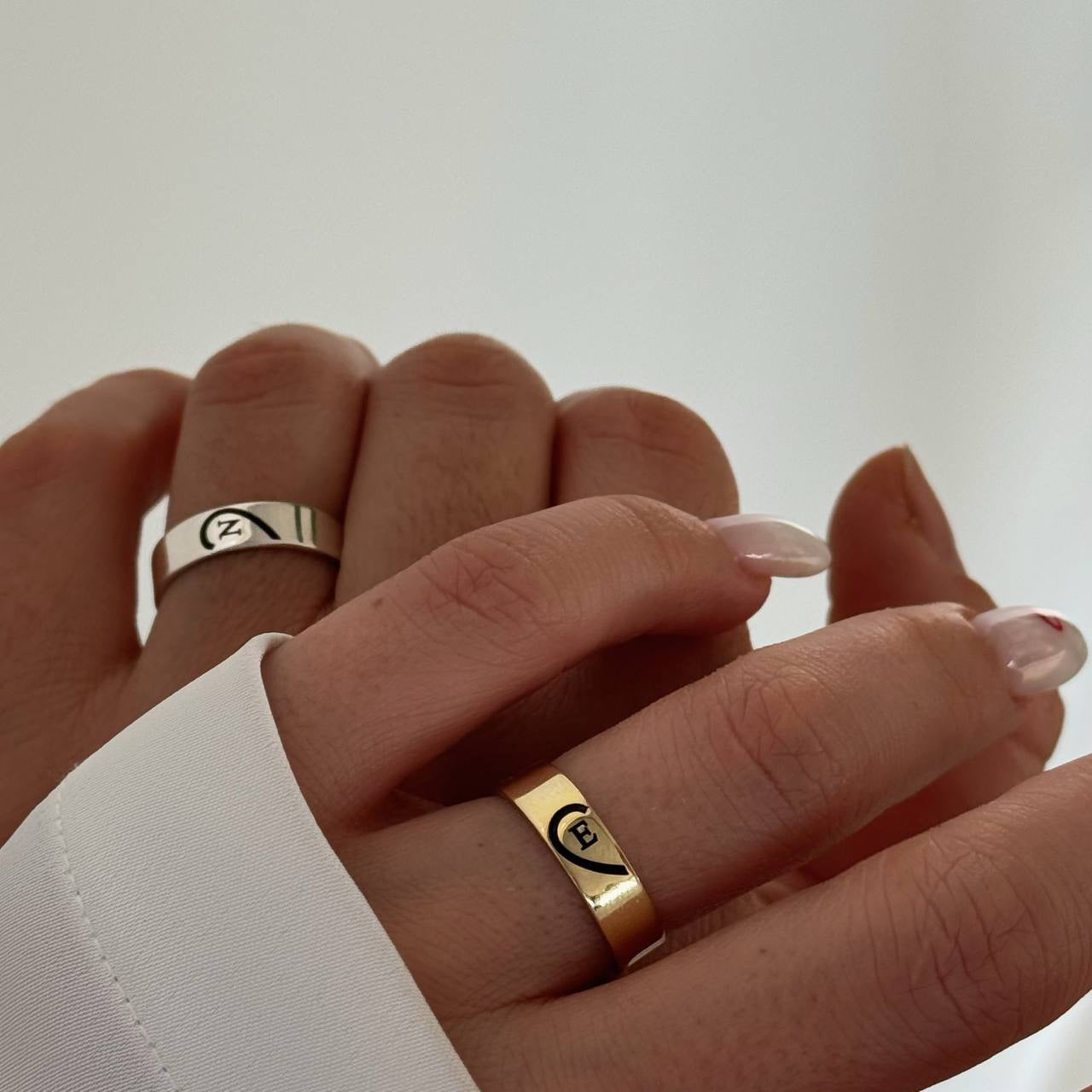 BREV HJÄRTA PARTNER RINGAR | 925 SILVER