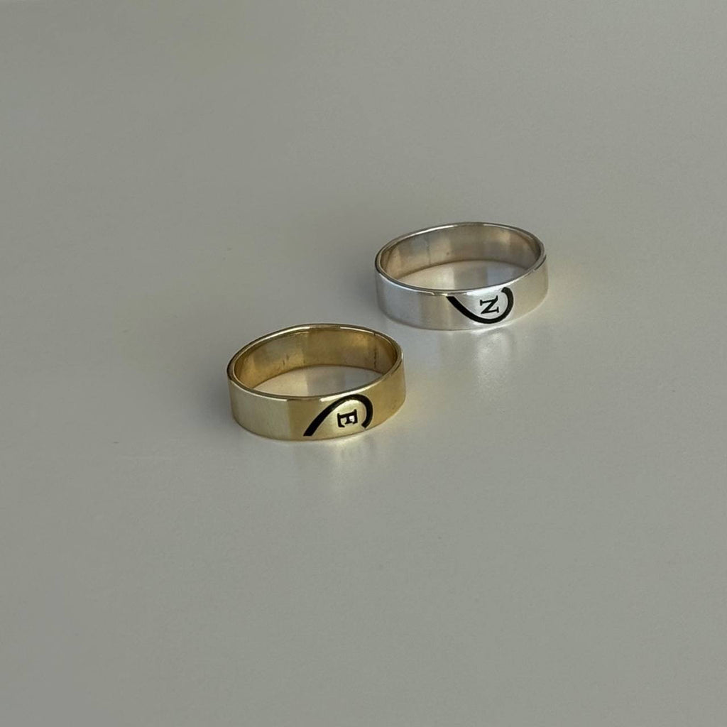 BREV HJÄRTA PARTNER RINGAR | 925 SILVER