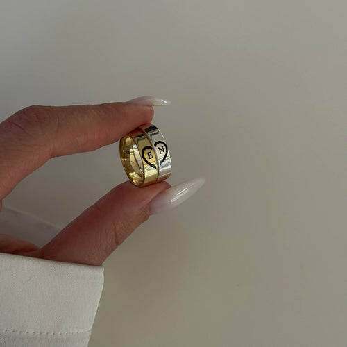 BREV HJÄRTA PARTNER RINGAR | 925 SILVER