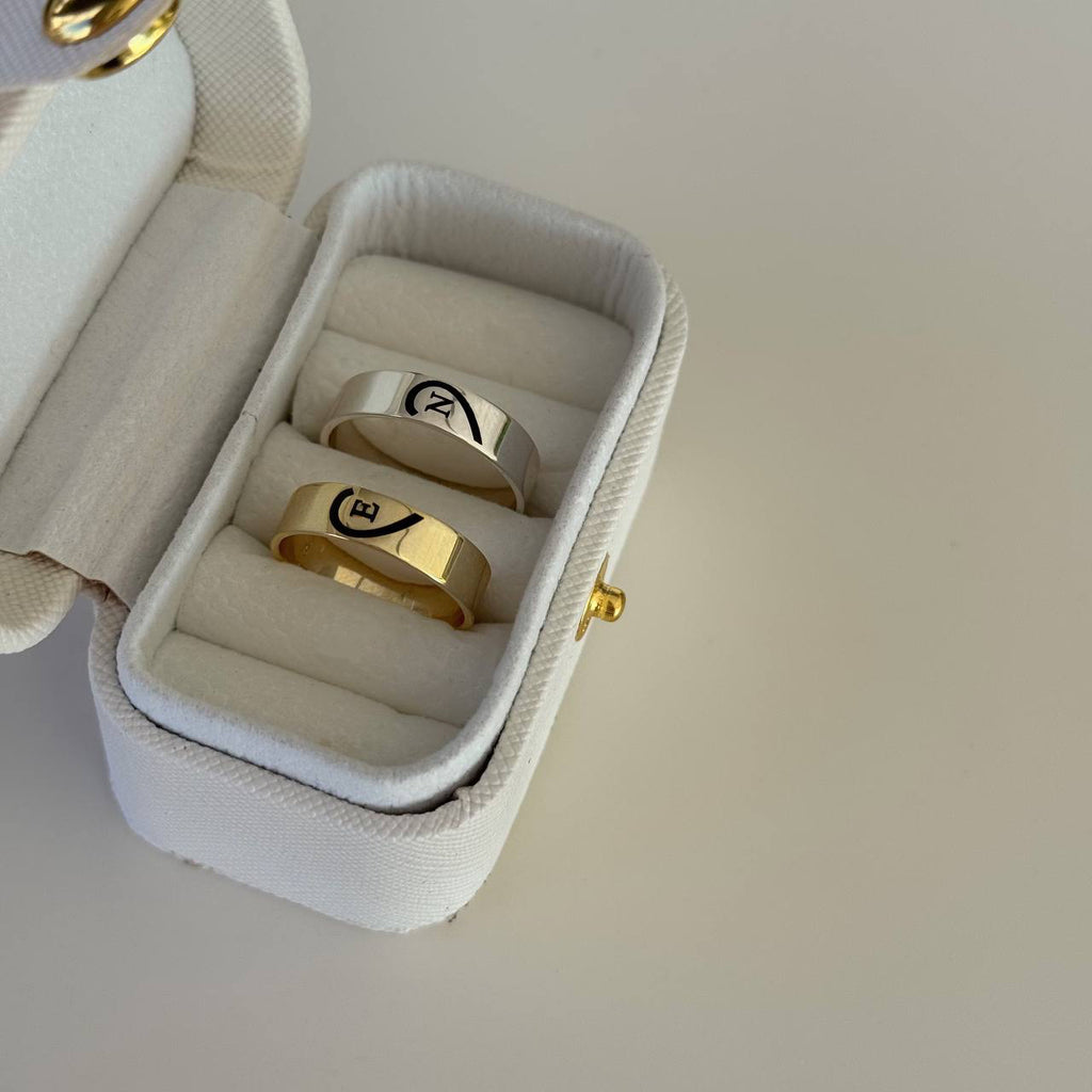 BREV HJÄRTA PARTNER RINGAR | 925 SILVER