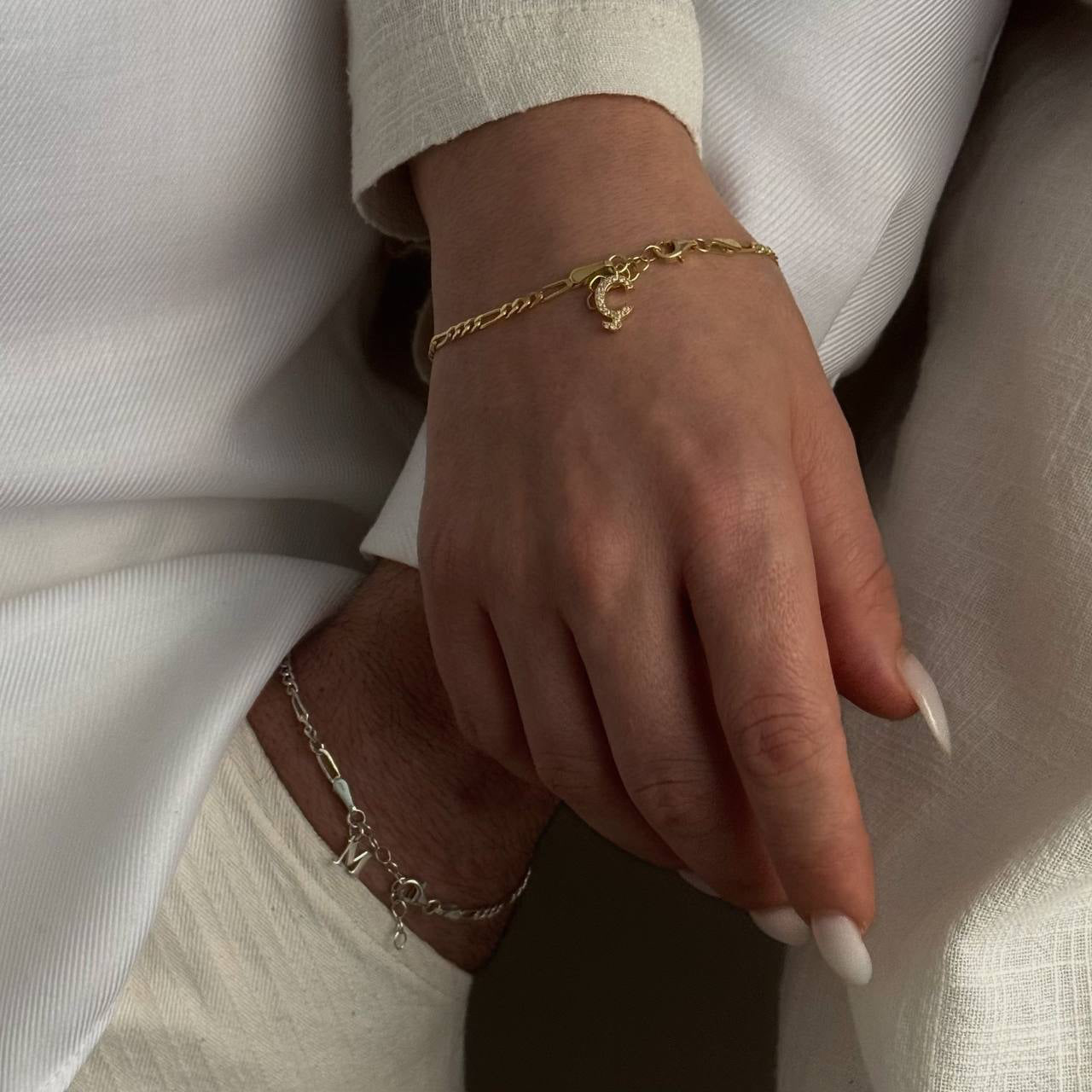 FIGARO BOKSTÄVER PARTNERARMBAND | 925 SILVER