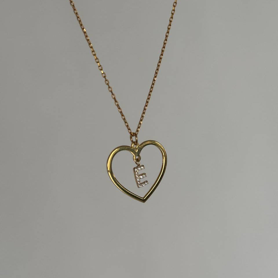 BASIC HJÄRTABREV KRAGE MED ZIRCONSTEN | 925 SILVER