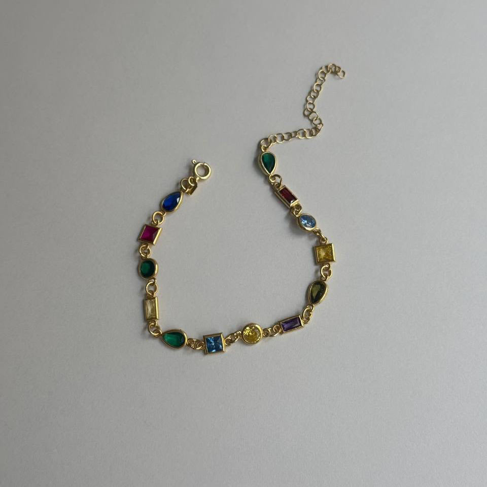 ASYMMETRISKA FÄRGADE ARMBAND | 925 SILVER