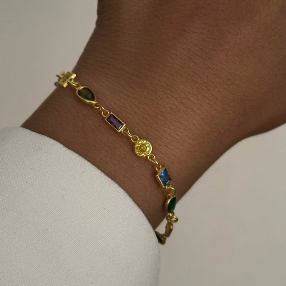 ASYMMETRISKA FÄRGADE ARMBAND | 925 SILVER