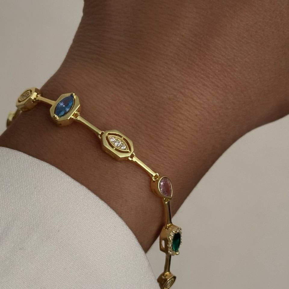 DESIGN FÄRGAT ARMBAND | 925 SILVER