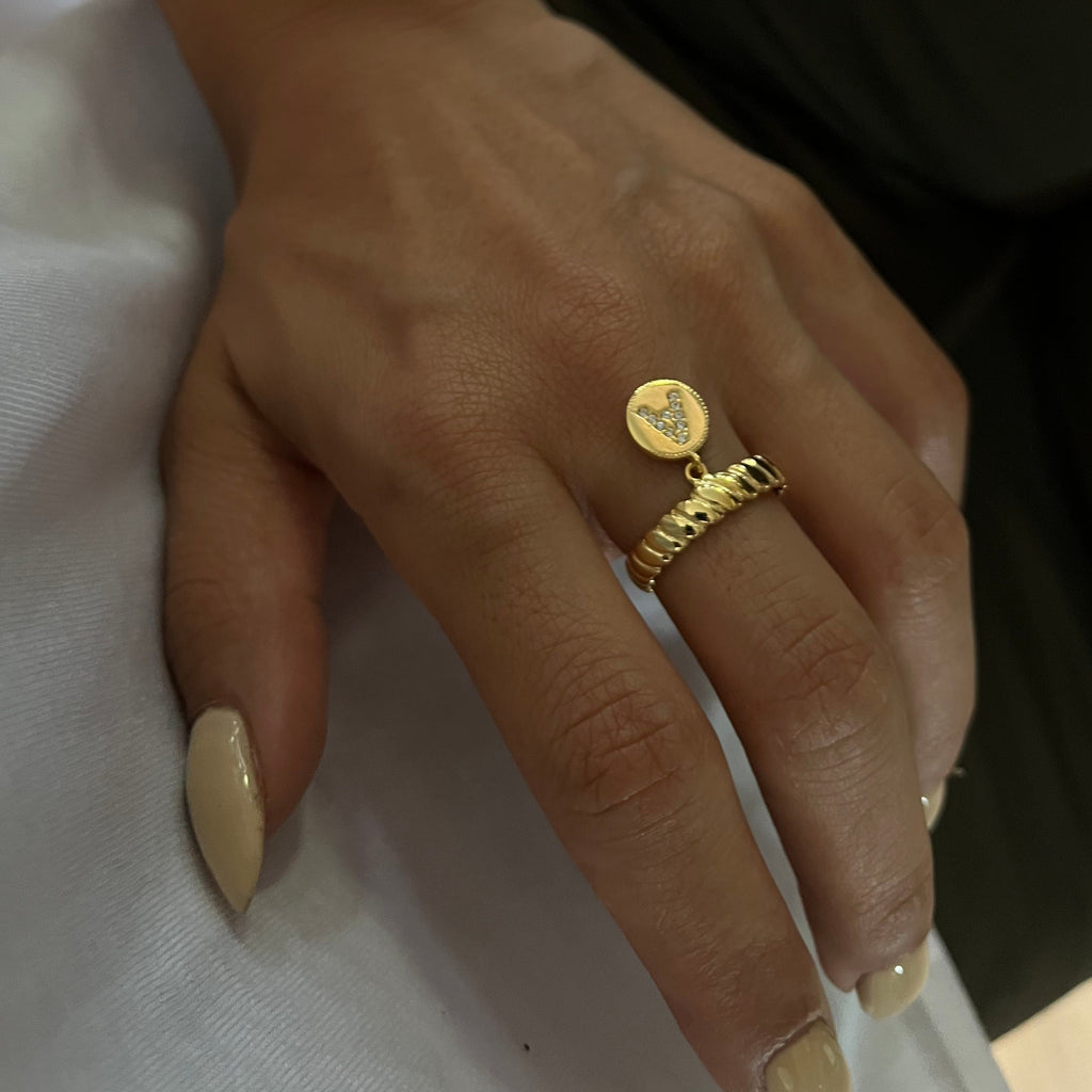 Burma Buchstaben Plättchen Ring (6985698148397)