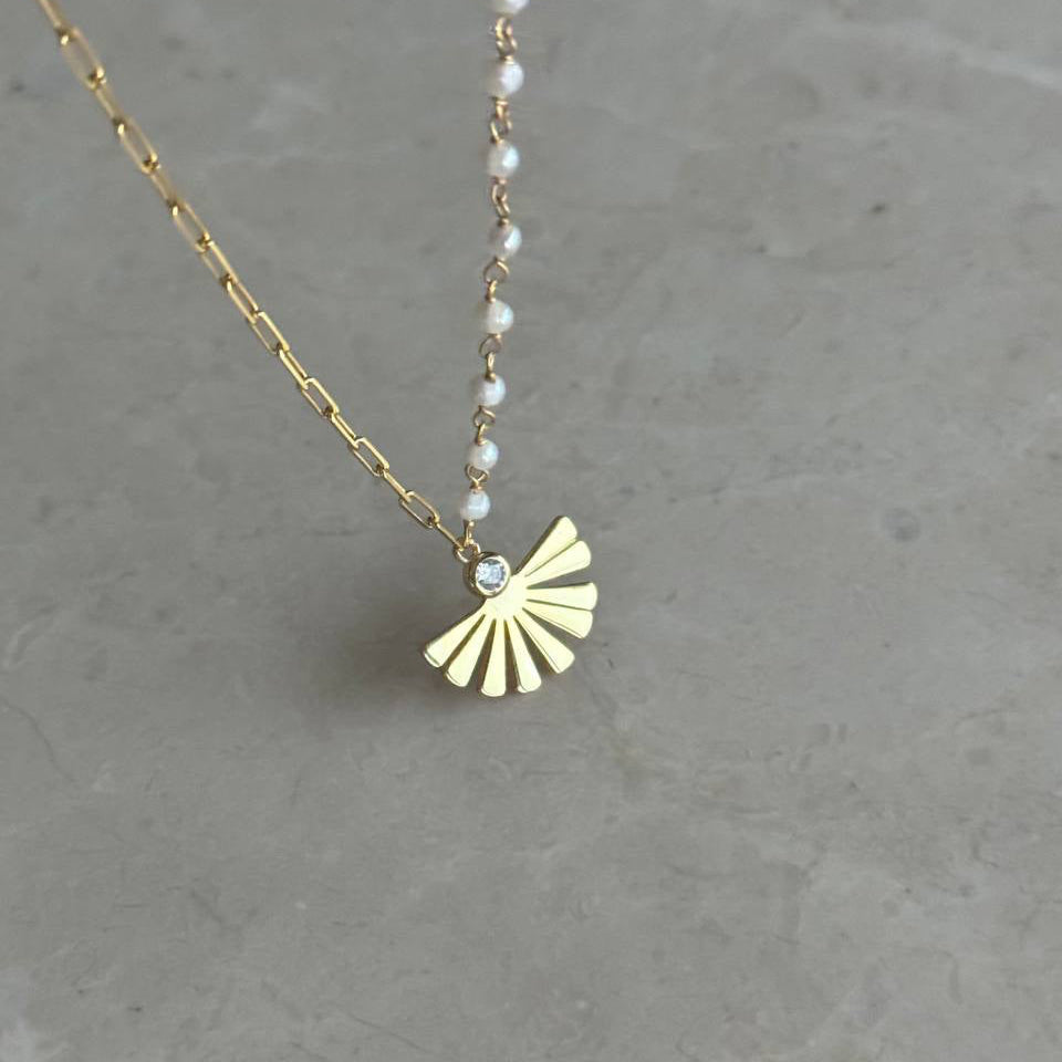 FÄLJÄRTSPÄRLHALSBAND | 925 SILVER