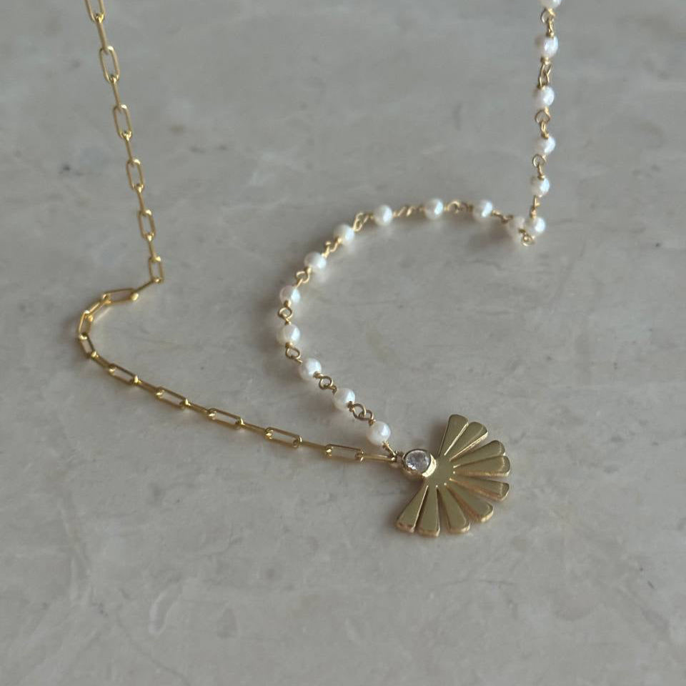 FÄLJÄRTSPÄRLHALSBAND | 925 SILVER