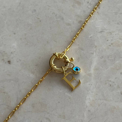 BOKSTAV X ONDA ÖGON SHIP LOCK ARMBAND | 925 SILVER